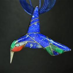 Hummingbird - Lapislazuli & Malachite